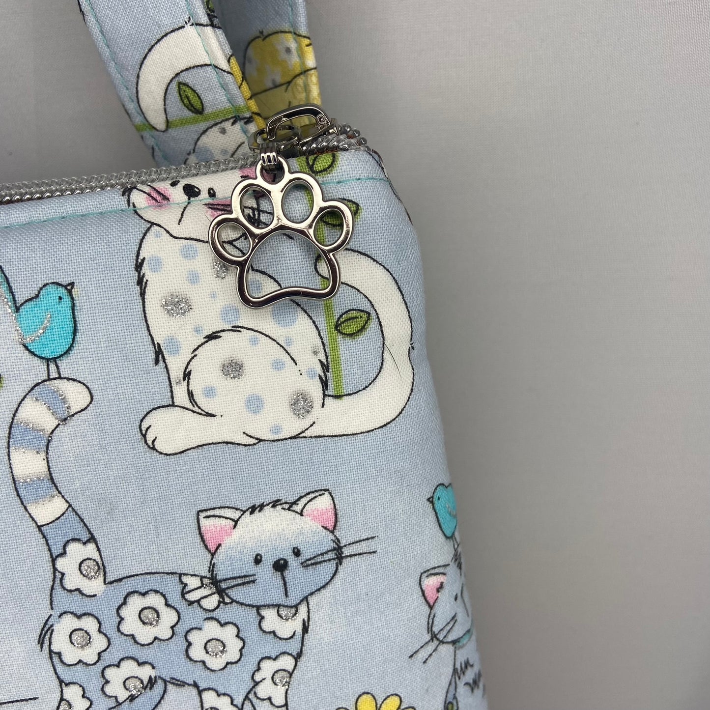 Blue & Yellow Cats Crossbody Purse