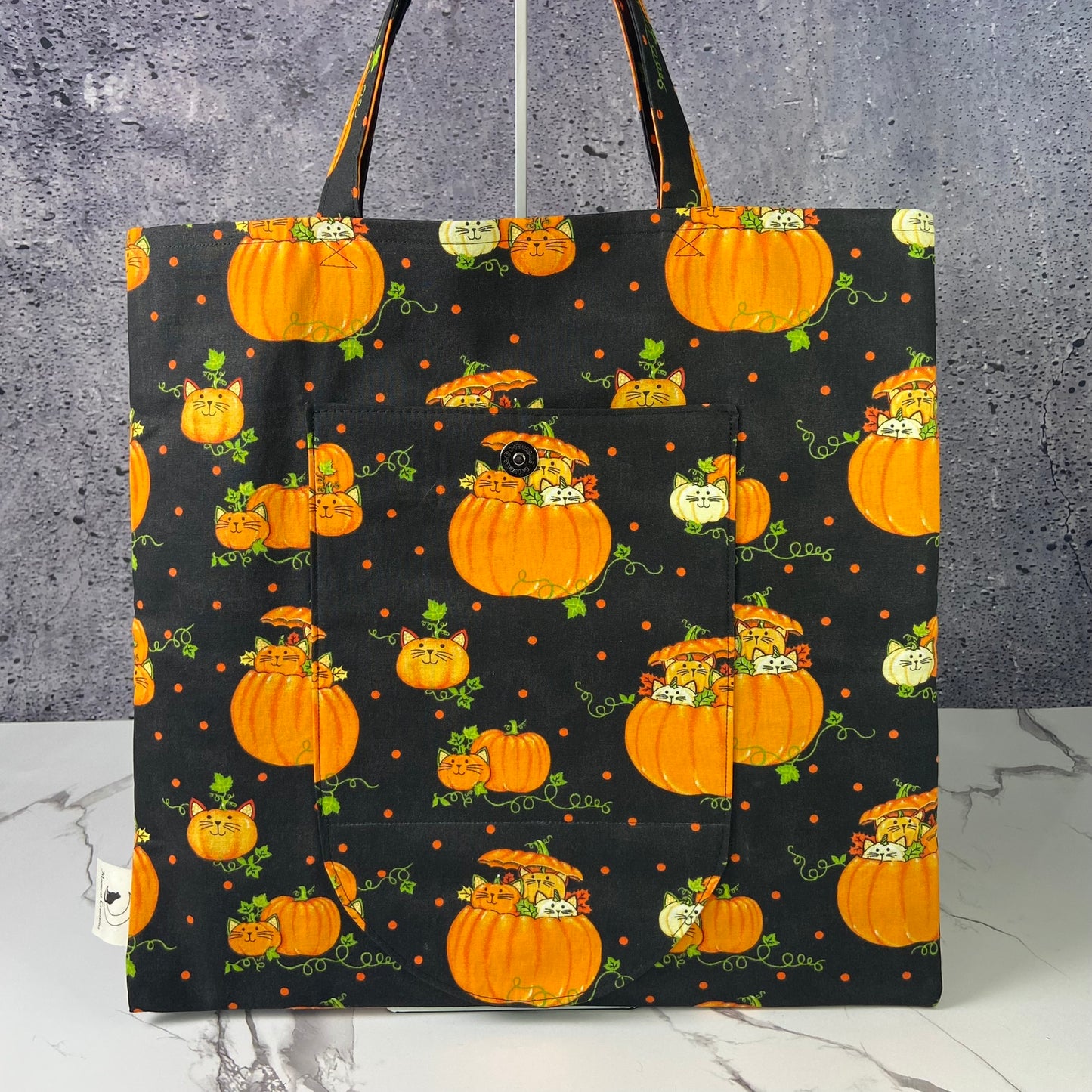 Pumpkin Cats Folding Bag