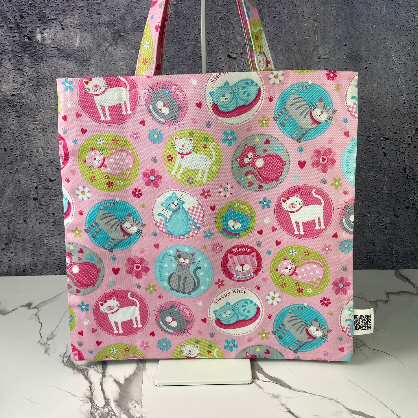 Pink Cats Folding Bag