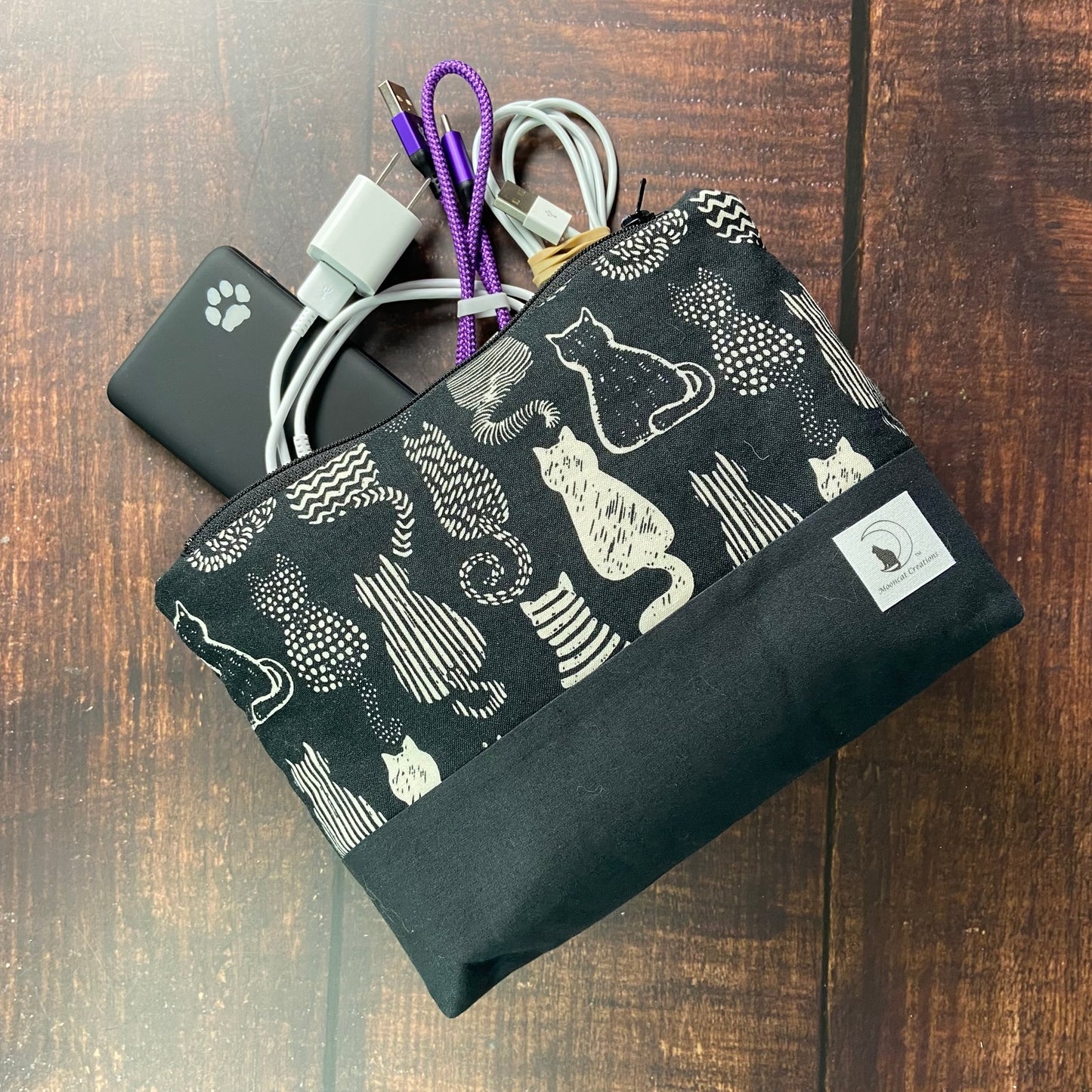 Black & White Cats Large Zipper pouch