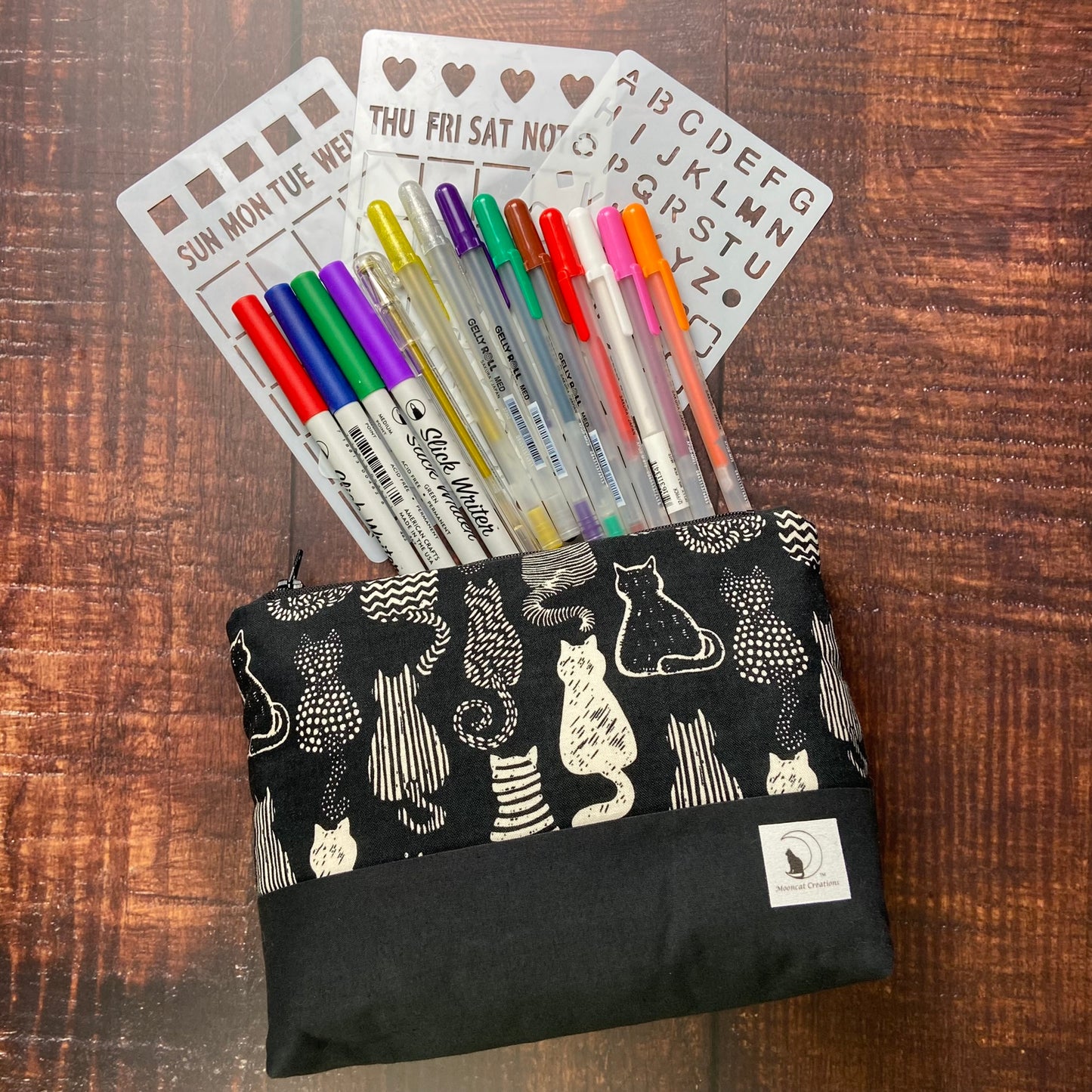 Black & White Cats Large Zipper pouch