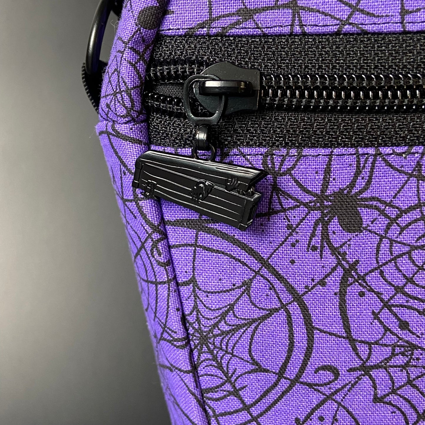 Purple Webs Coffin Crossbody Bag