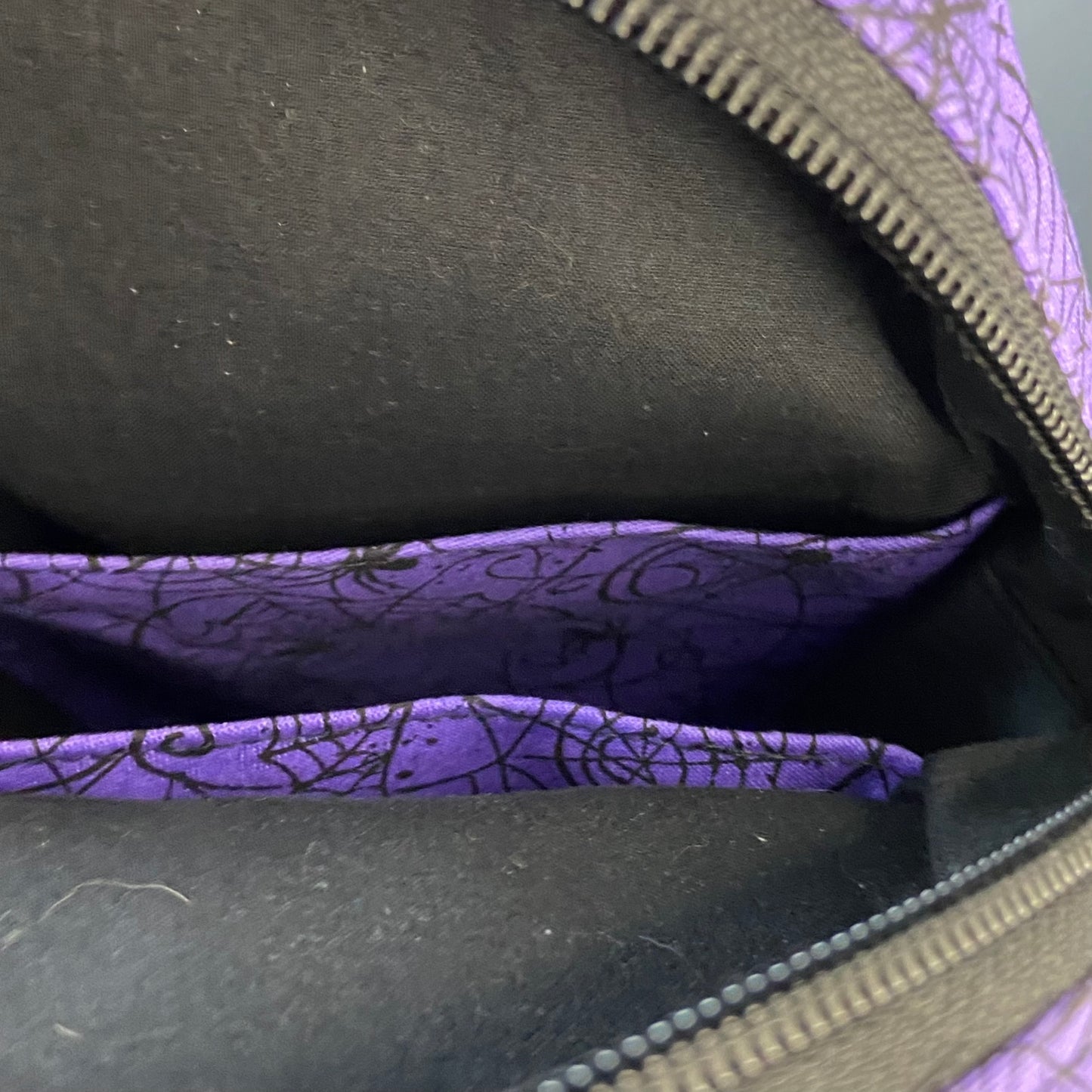 Purple Webs Coffin Crossbody Bag