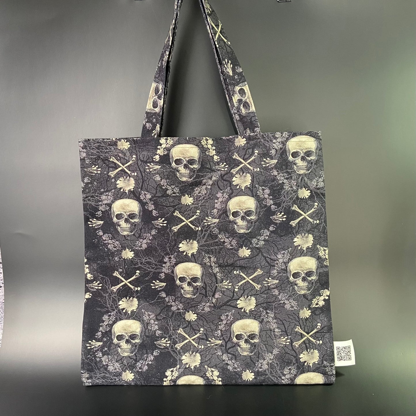 Floral Jolly Roger Folding Tote Bag