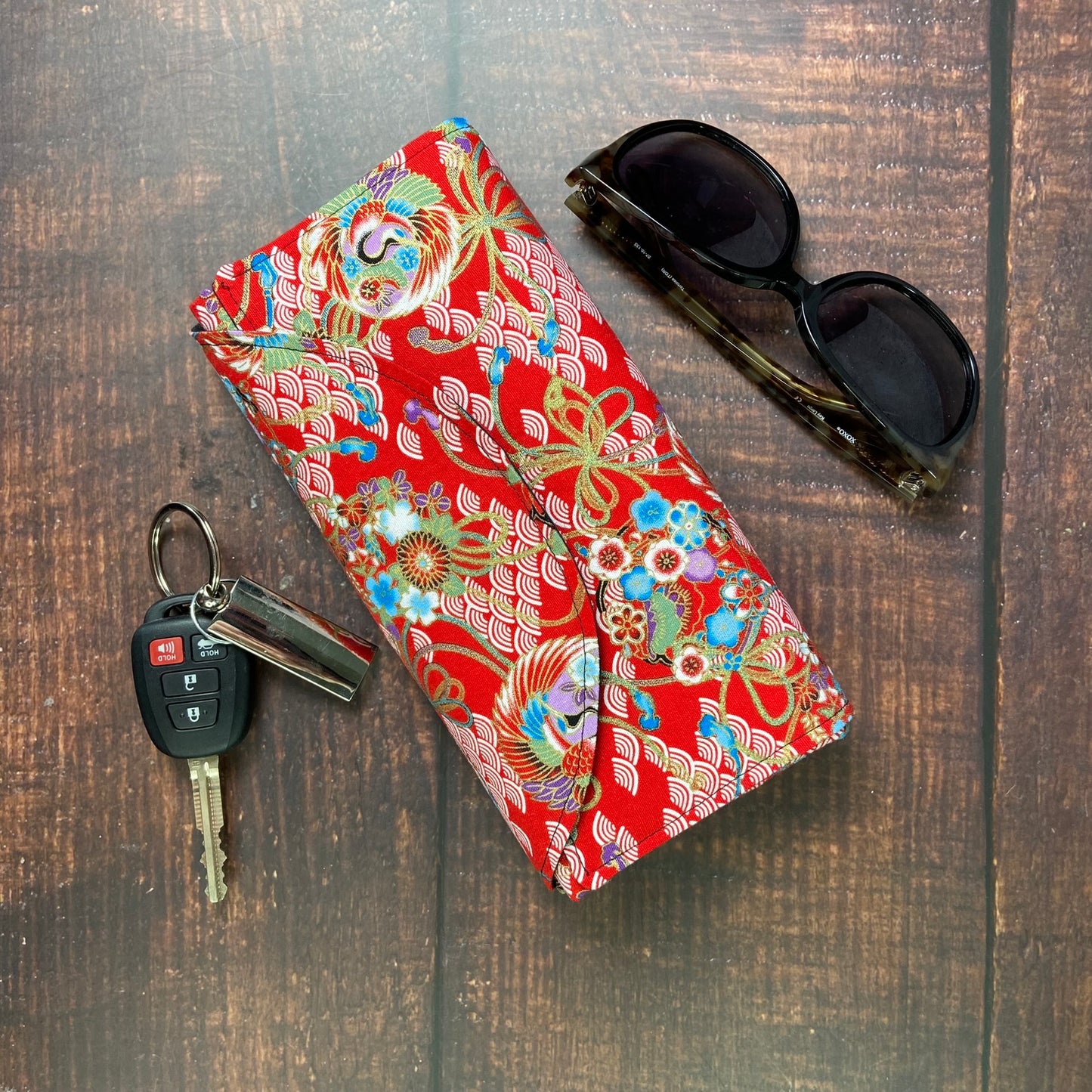 Red floral folding bag