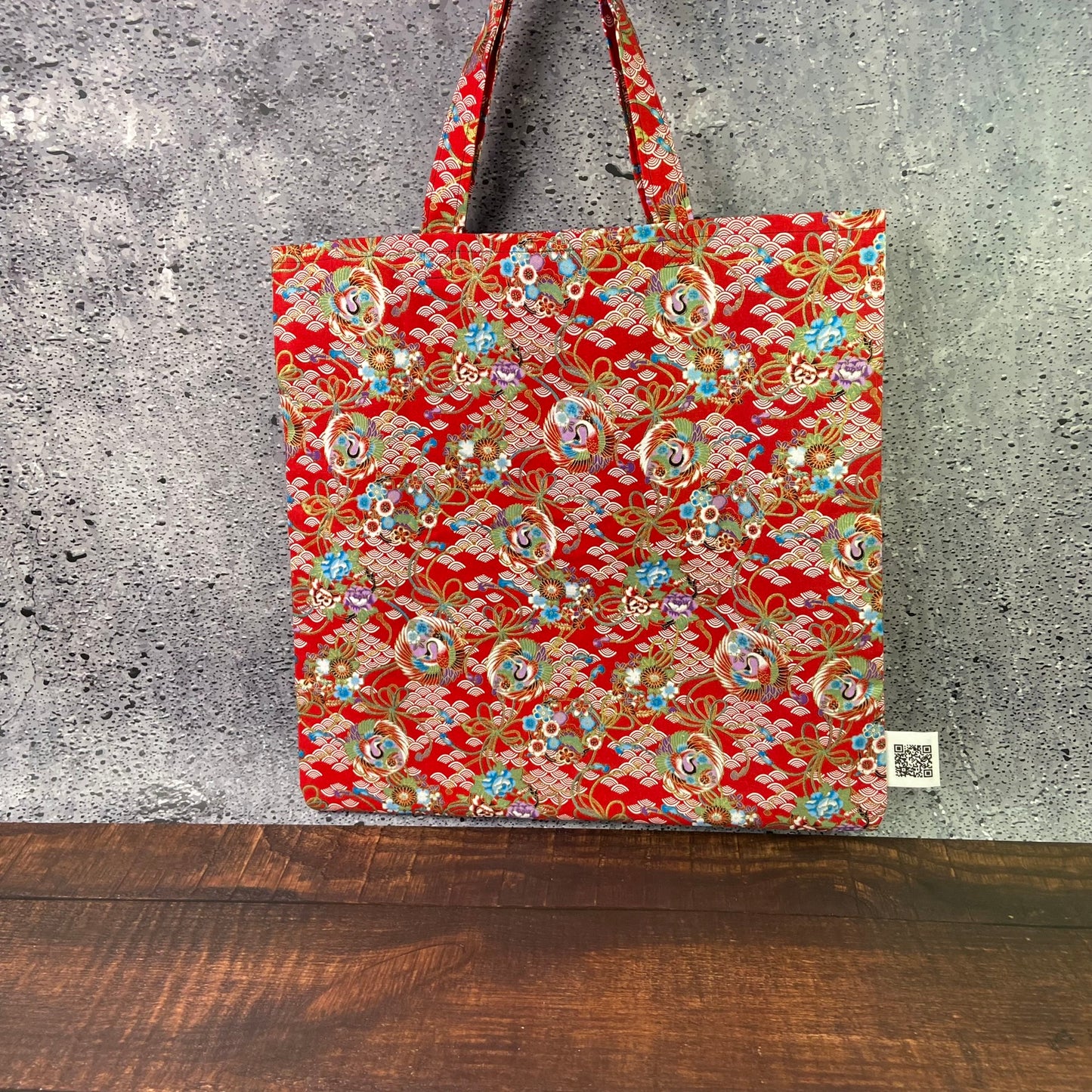 Red floral folding bag