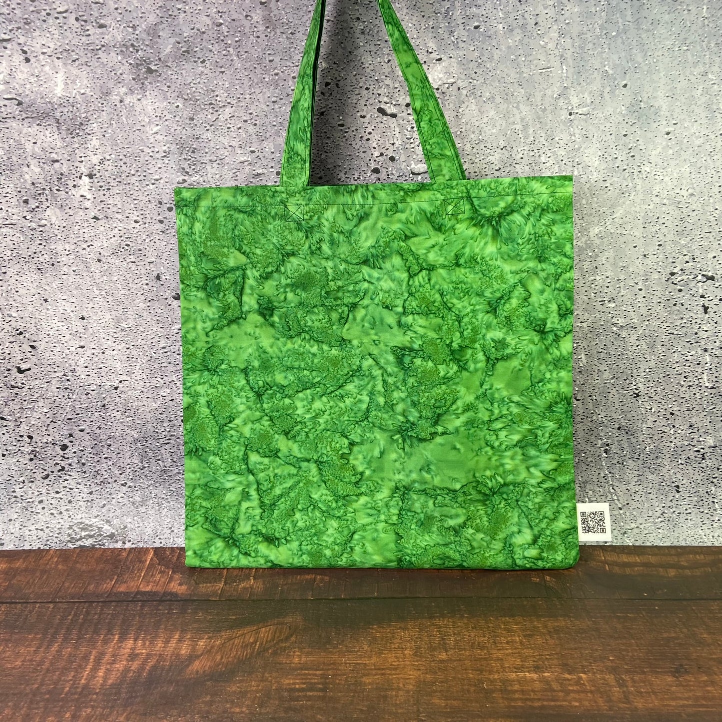 Green batik folding bag