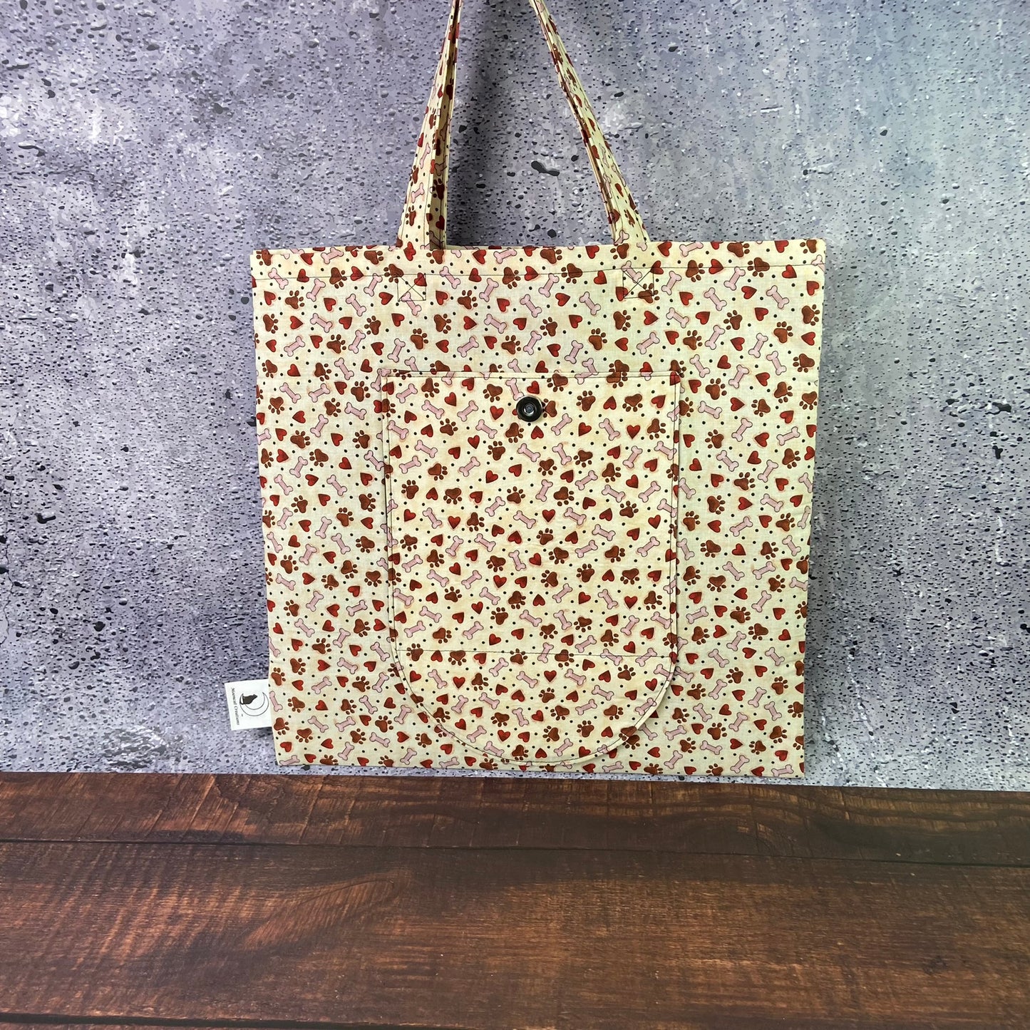 Bones & hearts folding bag