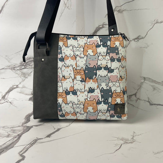 Stacked Cats Crossbody Purse