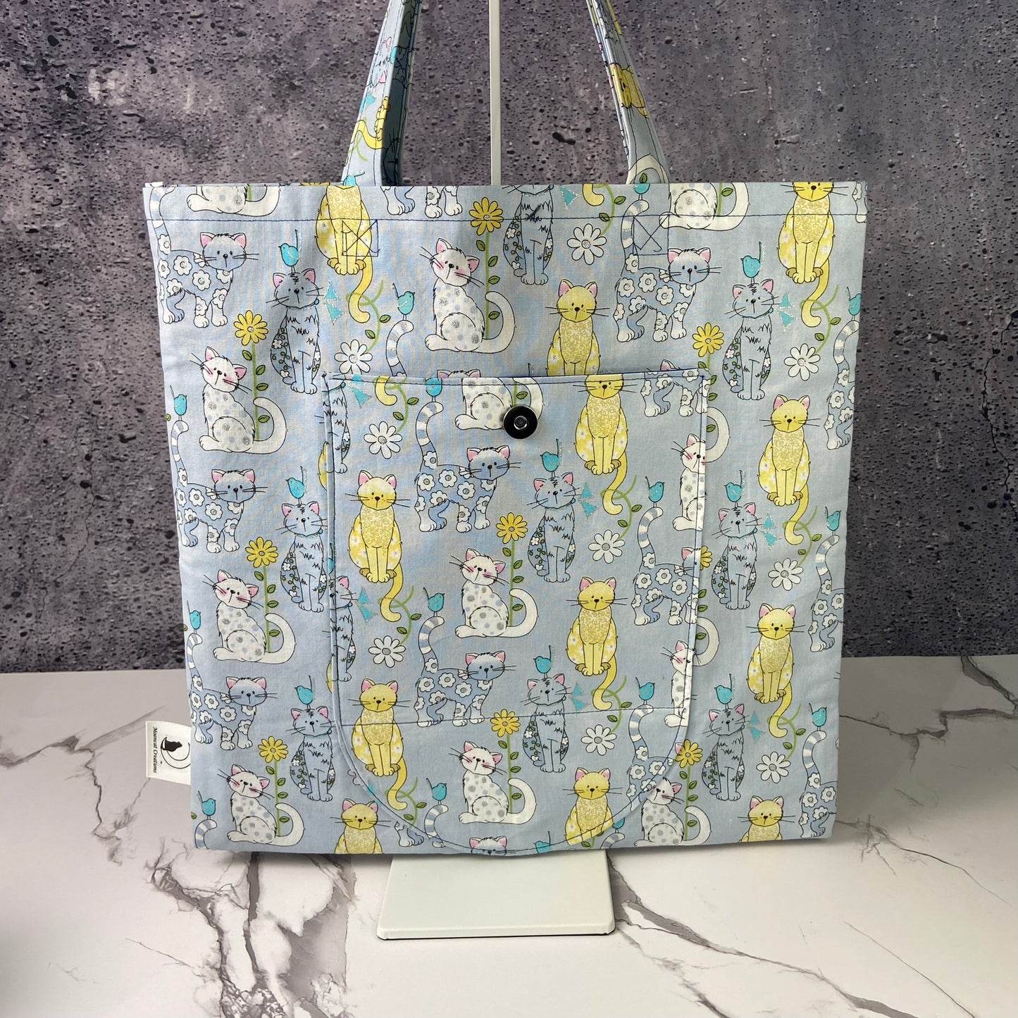 Blue and Yellow Cats Folding Bag