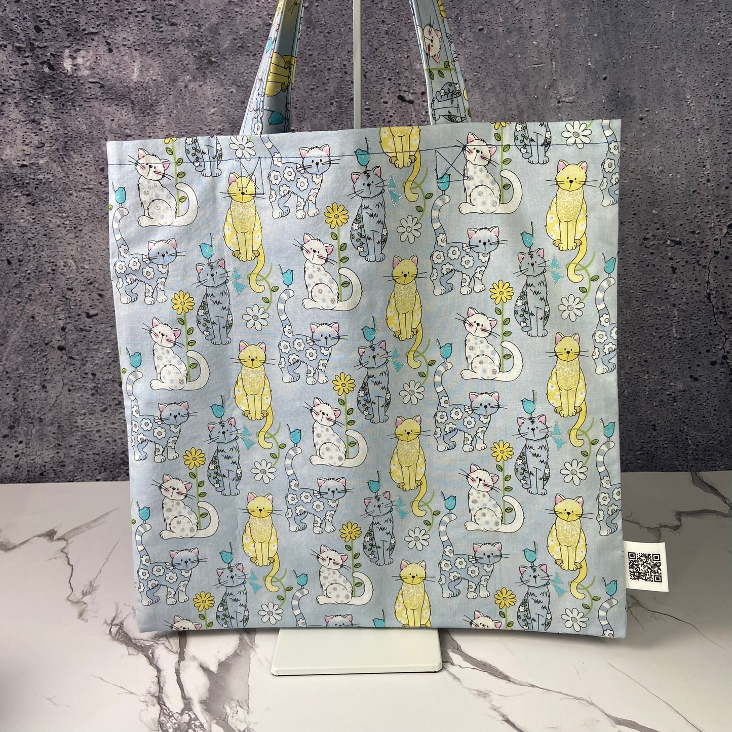 Blue and Yellow Cats Folding Bag