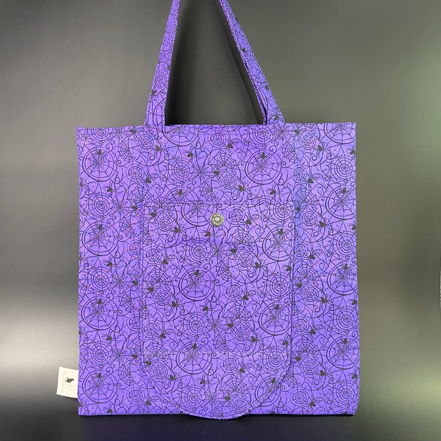 Purple Webs Folding Tote Bag