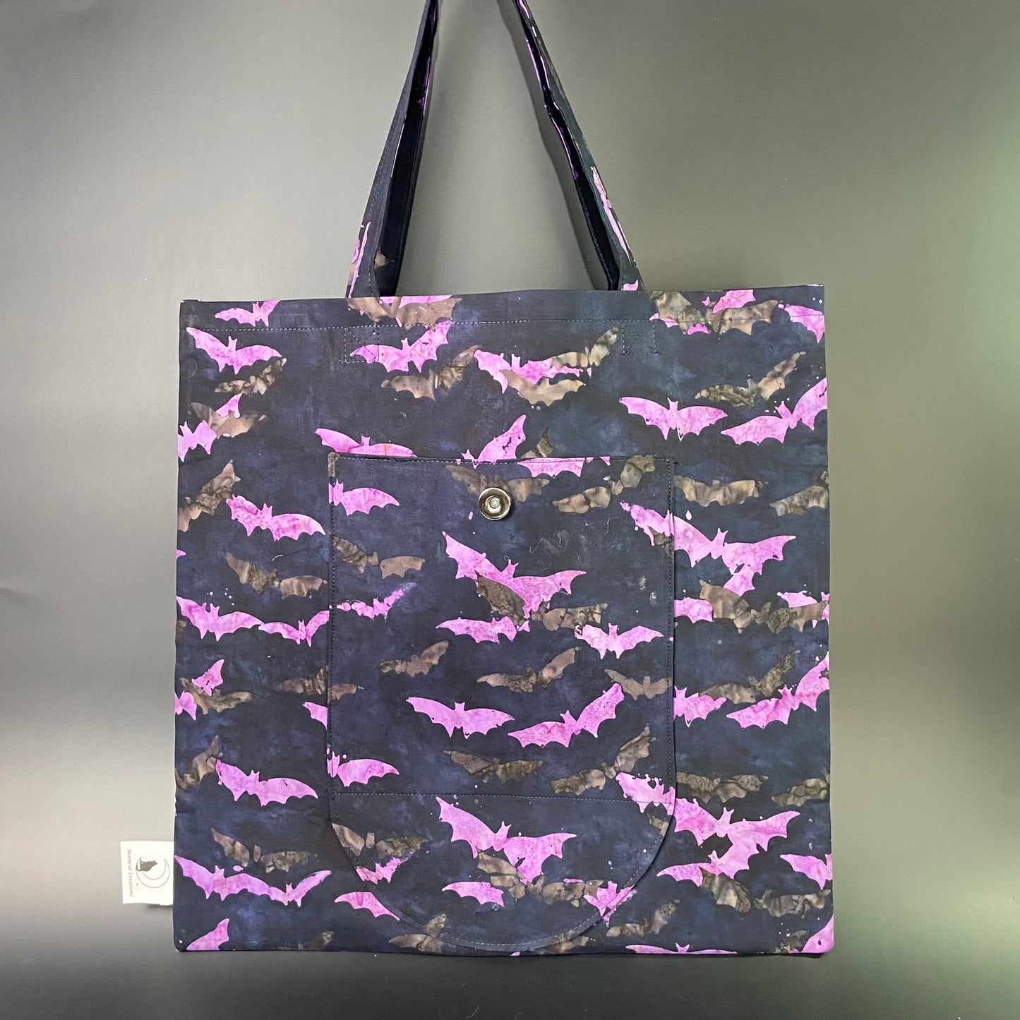 Batik Bats Folding Tote Bag