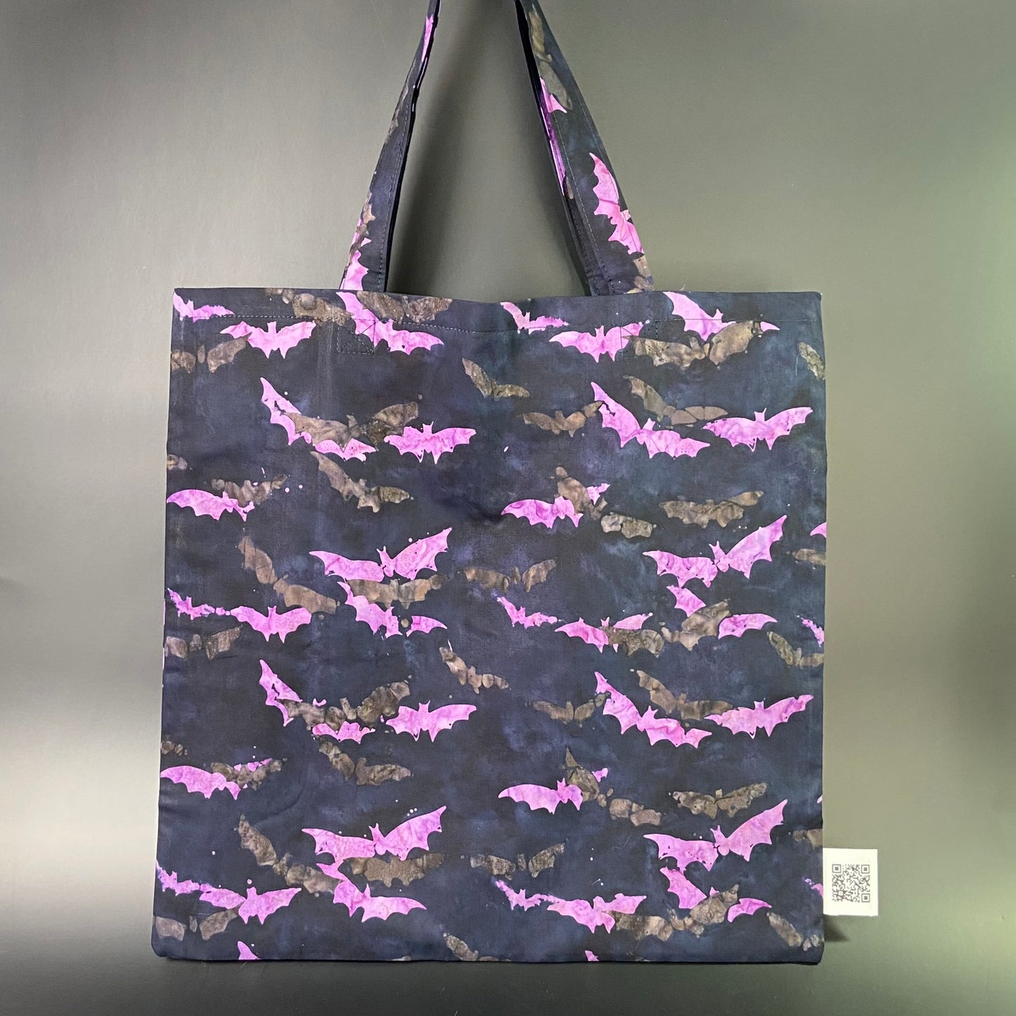 Batik Bats Folding Tote Bag