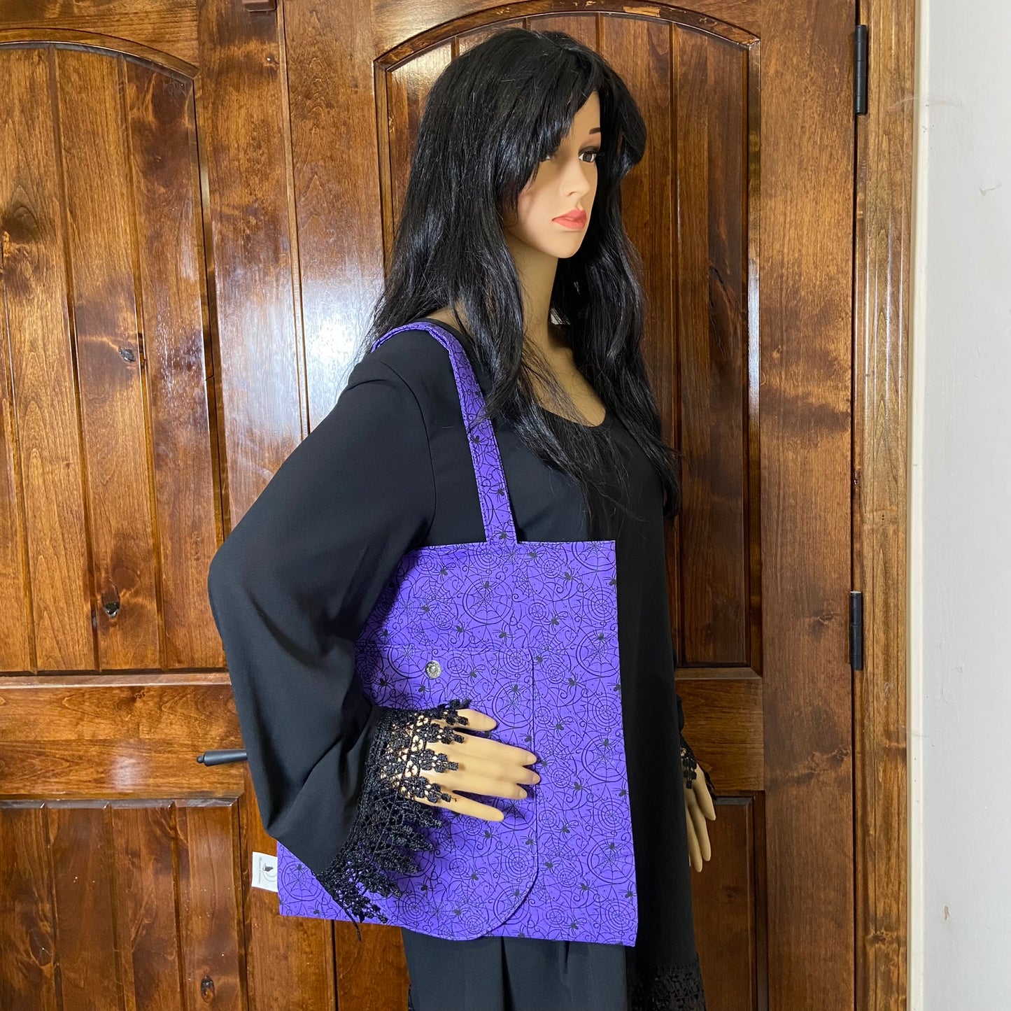 Purple Webs Folding Tote Bag