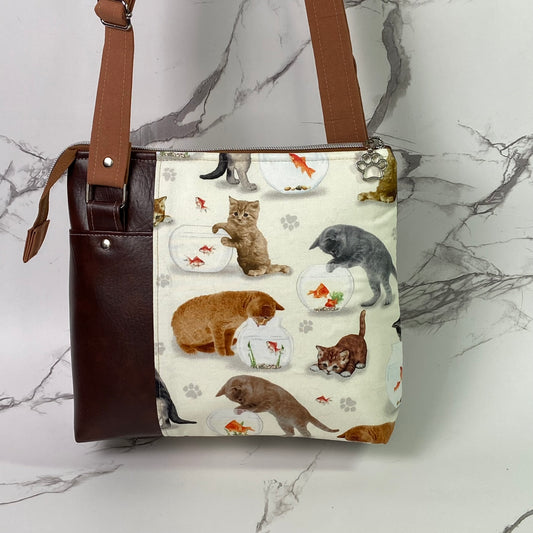 Feline Fisherman Crossbody Purse