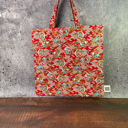 Red floral folding bag